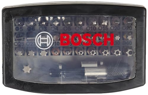Bosch Accessories 32 Pz. Set Di Bit Avvitamento (Bit Ph, Pz, Esagonali, T, Th, S, Accessori Trapano E Cacciavite)