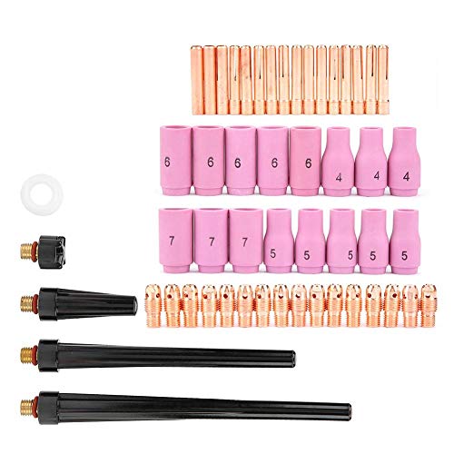 Kit Torcia Di Saldatura Tig, 53Pcs Kit Torcia Di Saldatura Tig Tazza Collet Boccola Ugello Lente A Gas Per Corpo Torcia Di Saldatura Tig Per Wp-9 20 2
