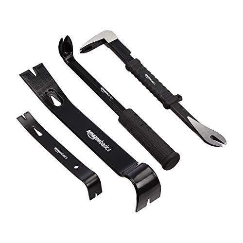 Amazon Basics - Set Levachiodi/Cavachiodi, 4 Pezzi, Nero
