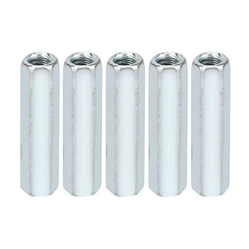 Fafeicy 5 Pezzi M6 × 40 Dado Esagonale Lungo, Lungo Dado Esagonale Dado A Manicotto Esagonale Acciaio Al Carbonio Distanziali Filettati Zincati