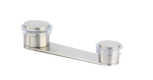 Evi Herrajes | Fermaporta Con Fermo Girevole | Fissaggio Adesivo O A Vite + Tassello | Fermaporte Per Porte Fino A 50 Mm | Gomma Transparente | Acciai