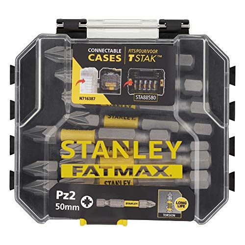 Stanley Fatmax Sta88572-Xj Set Di Inserti Per Avvitatura A Impulsi Da 50 Mm Pz2 Sfusi Da 10 Pezzi