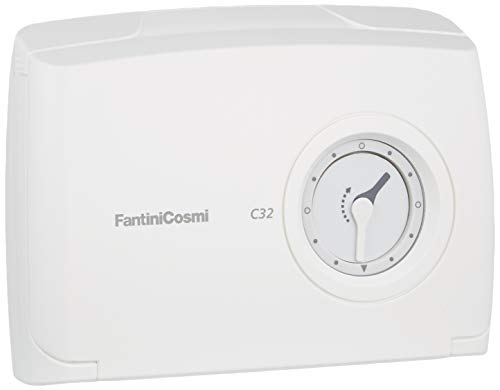 Fantini Cosmi C32 Cronotermostato Giornaliero Con Orologio Meccanico A Cavalieri E Batterie, Bianco