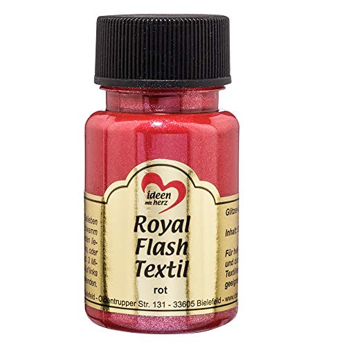 Royal Flash Textil - Colore Metallizzato Glitterato, 50 Ml, Altamente Coprente, Cremoso, Per Tessuti Chiari E Scuri, A Base D'Acqua, Per Dipingere E V
