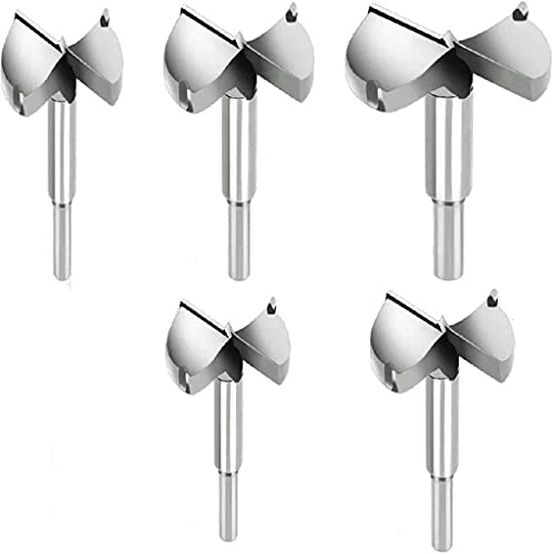 [Grande Size]Cymax 5Pcs Punte Forstner Per Legno Drill Bits Set,Diametro 35/40/45/50/60Mm,Utensili Elettrici Trapano,Ideali Per Realizzare Fori Nel Le