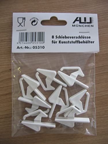 Alutec Chiusure Rapide Per Casse In Plastica (Set Di 6, Per La Chiusura Di Casse Da Trasporto, Bianco) 05310