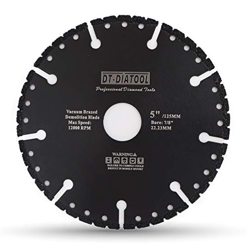 Dt-Diatool Disco Diamantato 125 X 22,23 Mm Lama Per Sega Universale Per Cemento Armato Metallo Alu Rebar Ferro Pvc Tutti I Materiali Resistenti