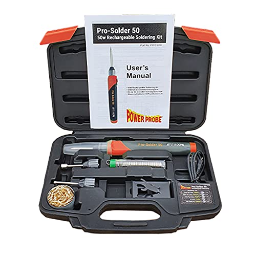 Power Probe Pro-Solder 50 W Kit Saldatore Elettrico Portatile Ricaricabile Raggiunge La Temperatura Di Funzionamento In 10 Secondi Durata Batteria 35
