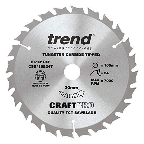 Trend Lama Per Sega Tct Combinata Craftpro, 165 Mm X 24 Denti X 20 Mm Alesaggio, Punta In Carburo Di Tungsteno, Csb/16524T