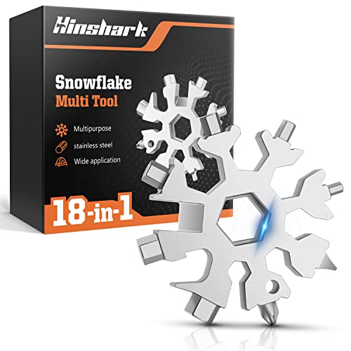 Hinshark Regalo Uomo, Regalo Festa Del Papà, 18-In-1 Multi-Tool Snowflake Multiuso Gadget Utili, Idee Regalo Uomo Regali Per Lui/Papà, Regalo Uomo Com