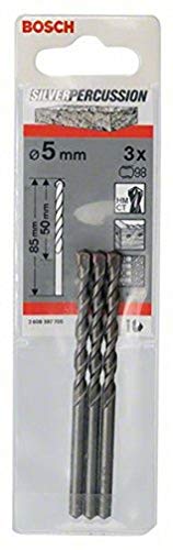 Bosch Home And Garden 3X Punte Da Calcestruzzo Cyl-3 (Per Calcestruzzo, Ø 5 X 50 85 Mm, Accessorio Perforatrice A Percussione)