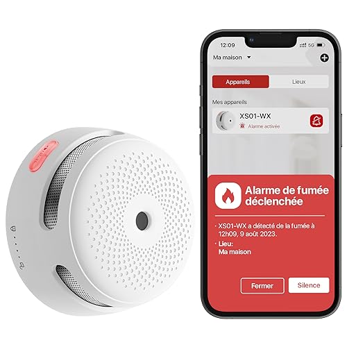 X-Sense Rilevatore Di Fumo Intelligente Con Sensore Fotoelettrico E Batteria Sostituibile, Rilevatore Di Fumo Wi-Fi, Notifiche Tramite Applicazione X-