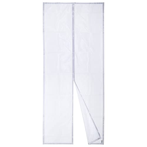 Apalus Zanzariera Con Magneti Per Porte, 90 X 200Cm - Rete Fine, Tenda Totalmente Magnetica, Si Chiude Da Sola - Non Accorciabile (Bianca)