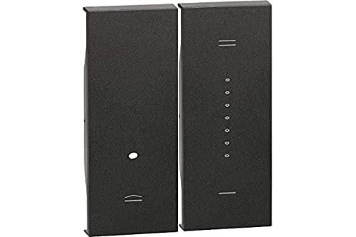 Bticino Kg19 Cover Living Now Da Applicare Su Interruttore Dimmer Bticino (Art. K4410, K4411), 2 Moduli, Colore Nero