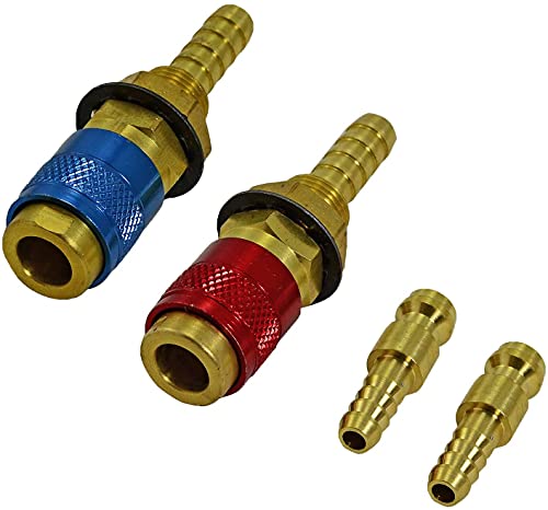 Riverweld Raccordo Acqua E Gas Per Torcia Di Saldatura Pta Db Sr Wp 9 17 18 26 Tig (Blu & Rosso)