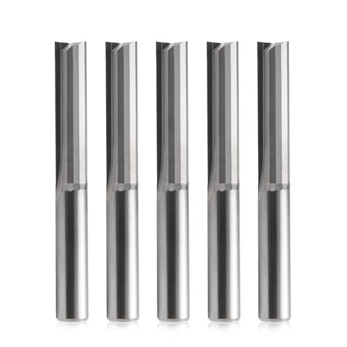 Eu_Hozly - Punte Dritte A Doppia Scanalatura Per Fresatrici Verticali Cnc Per Legno, 6 X 25 Mm, Confezione Da 5