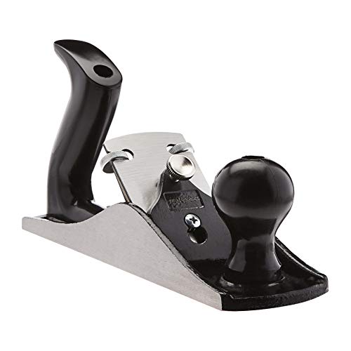 Amazon Basics Pialla A Mano Universale Regolabile N. 4 - Lama Da 50,8 Mm E Manico In Plastica Per La Lavorazione Di Precisione Del Legno, 5 Cm, Nero