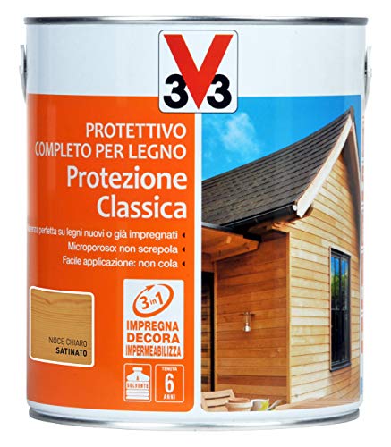 V33 Protettivo Completo Per Legno A Solvente 6 Anni Protezione Classica
