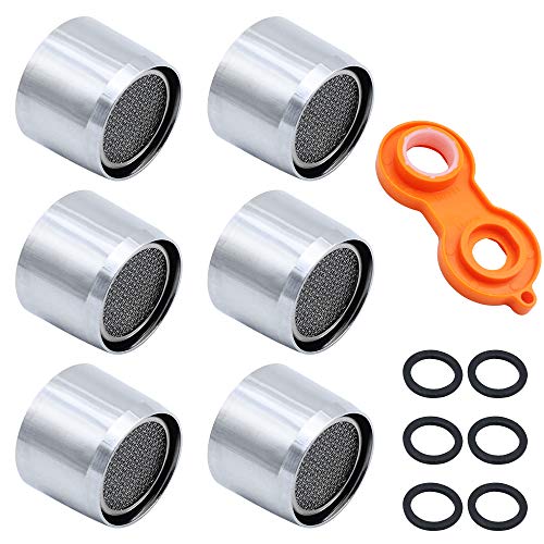 Janeyi (6 Pezzi) Tocca Aeratore Sostituzione M22 Acciaio Inox Cucina Bagno Rubinetto Filtro Gorgogliatore Ugello Filettato Femmina Rubinetto Acqua Con