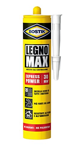 Bostik Legno Max Express Colla Per Legno Extra Forte, Rapida E Impermeabile 380G