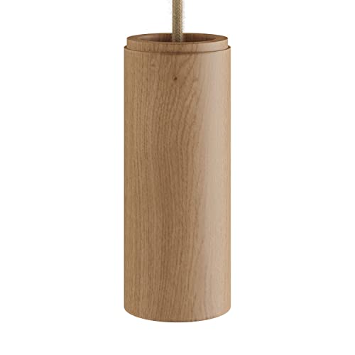Creative Cables - Tub-E14, Tubo In Legno Per Faretto Con Portalampada Doppia Ghiera E14 - Neutro