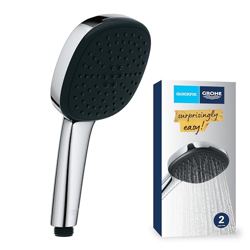 Grohe Vitalio Comfort 110 26926001 - Doccetta Ad Alta Pressione (Soffione Quadrato Da 11 Cm, 2 Getti: Pioggia E Getto, Sistema Anticalcare, Anello In