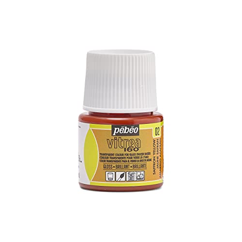 Pebeo - Vernice Trasparente Per Vetro Vitrea 160°C - Giallo Zafferano - 45 Ml