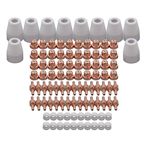 Riverweld 100Pcs Pt-31 Lg-40 Jg40 Taglio Del Plasma Di Materiali Di Consumo Ugello Standard 18866 Elettrodo 18205 Shuld Shield Coppa In Ceramica 18204