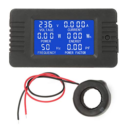 Jadeshay Amperometro Voltometro Digitale Ac 80-260V 100A Misuratore Di Tensione Corrente Misuratore Di Potenza Del Contatore Di Energia Ct Di Tipo,Con