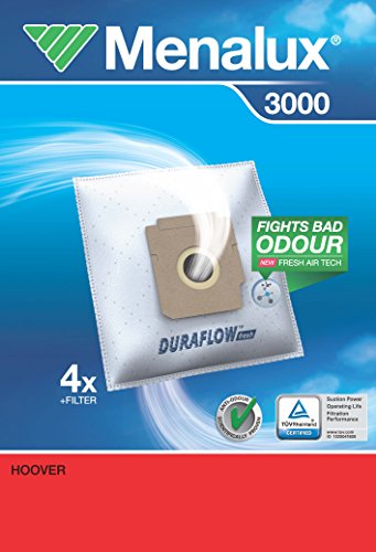 Menalux 900196151 3000 Sacchetti Per Traini Hoover Aria-Alpina-Sensotronic, Serie 37-38-39 Ecc