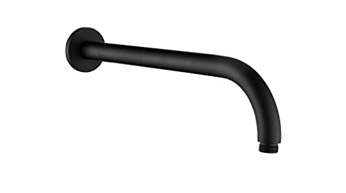 Keenware Ksa-182 Lunar - Soffione Da Doccia In Ottone, Con Braccio A Parete, Colore: Nero Opaco