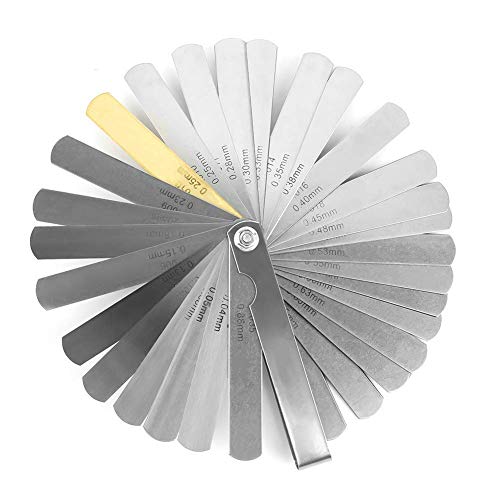 Set Spessimetro A Lamine, Con 32 Lamine E Indicazione Di Misurazione Doppia (Sistema Metrico E Imperiale).32 Spessimetri Acciaio Spessimetri Metrica S