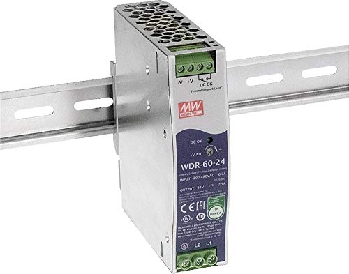 Mean Well Wdr-60-24 - Alimentatore Di Rete Per Guida Din, 24 V/Dc, 2,5 A, 60 W, 1 X