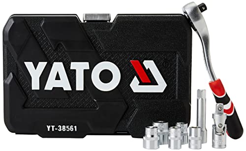 Yato Yt-38561 - Set Di Chiavi A Cricchetto E Bussole Professionali, 22 Pezzi