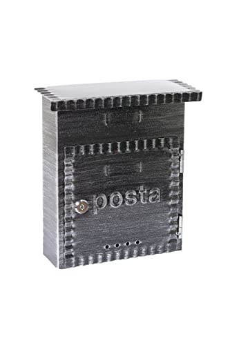 Domus 2201 Cassetta Postale In Ferro Battuto, Nero Spazzolato