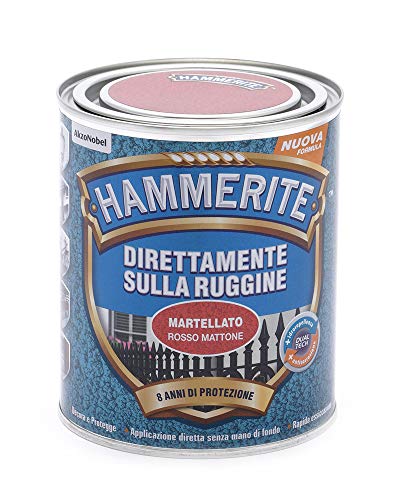 Hammerite Direttamente Sulla Ruggine Martellato Rosso Mattone 0.75 L