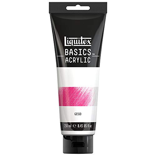 Liquitex 8870305 Basics - Gesso, Primer Perfetto Bianco Opaco, Pronto All'Uso, Coprente, Per Tela, Carta, Pietra, Legno - Tubo Da 250Ml