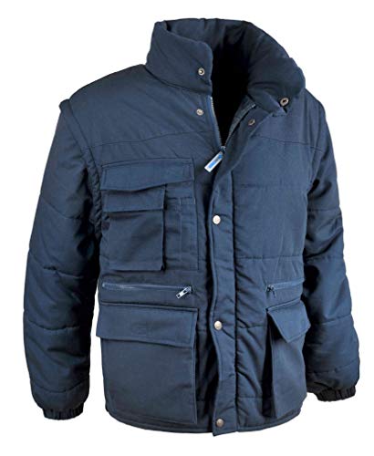 F-U Giubbino Da Lavoro Imbottito Maniche Staccabili Multitasche Colore Blu (Xl)