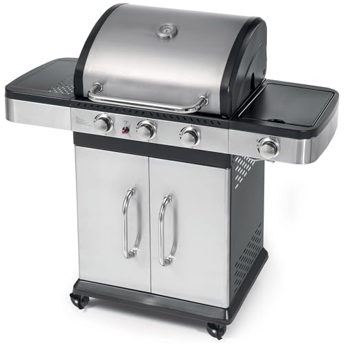 Barbecue A Gas Indianapolis 4 Ompagrill 3 Bruciatori Fornello Laterale Ruote