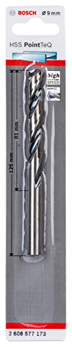 Bosch Professional 2608577173 Hss Pointteq (9 X 81 125 Mm) - Punta Elicoidale Per Trapano Metallo, Acciaio, Fusione O Plastica, Grigio (Argento), Ø 9