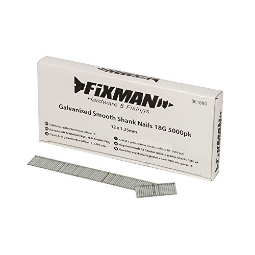 Fixman 861880 Chiodi A Gambo Liscio Zincato, Argento, 18 G, Pezzi