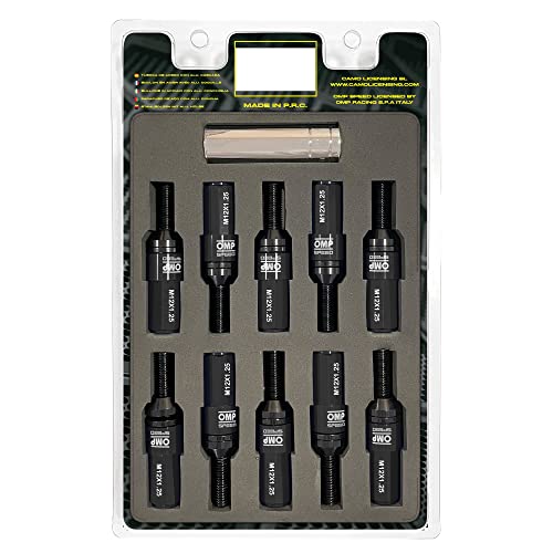 Omp Speed - Set Di Viti Performance Con Protezione In Alluminio, M12X1.25, Hex: 17-19, L: 28 Mm, Colore: Nero