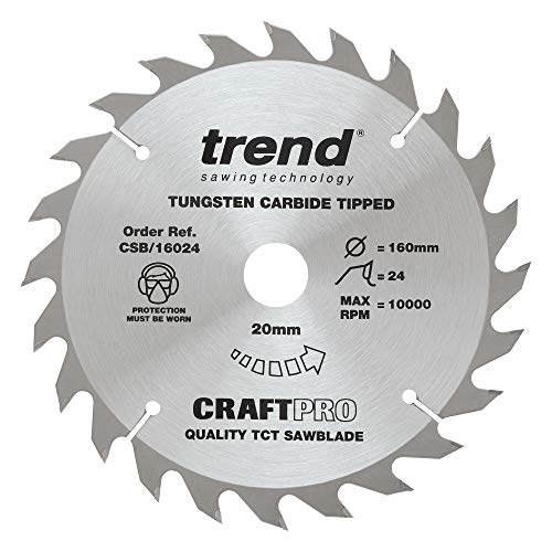 Trend Lame Per Sega Combinate Craftpro Tct, Diametro 160 Mm X Foro 20 Mm X 24 Denti, Lama Per Sega A Taglio Combinato Per Seghe Circolari Manuali, Pun