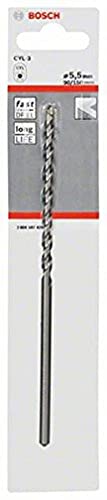 Bosch Accessories 1X Punte Da Calcestruzzo Cyl-3 (Per Calcestruzzo, Ø 5,5 X 90 X 150 Mm, Accessorio Perforatrice A Percussione)