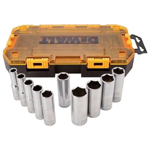 Dewalt Set Di Prese Di Azionamento, Sae, 1/2" Drive, 10 Pezzi (Dwmt73814)
