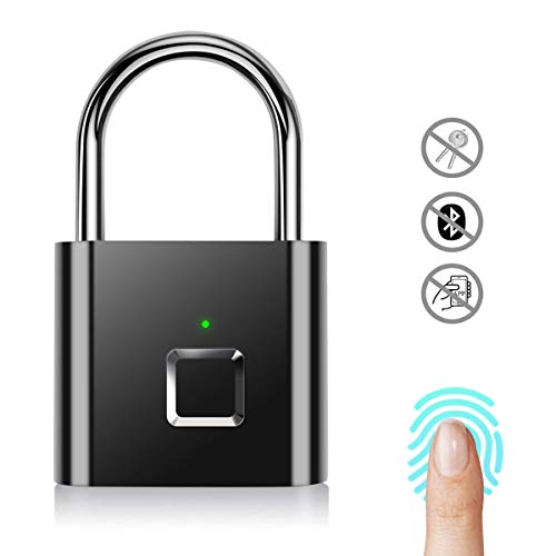 Aicase Lucchetto Con Impronta Digitale, Serratura Ricaricabile Usb Di Sicurezza Keyless Di Sicurezza Impermeabile Ip67 Per Uso Interno Ed Esterno