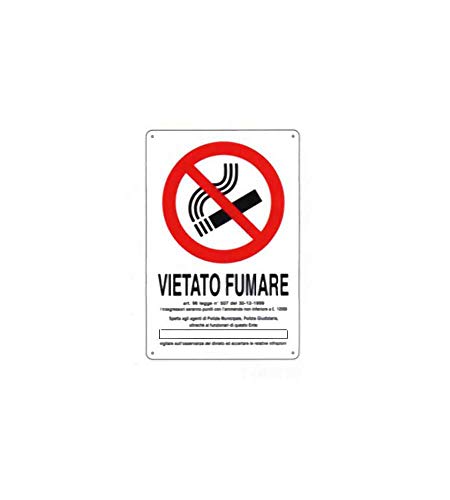 Cartello Vietato Fumare Dl 20X 30 Alluminio [Targotimbri ]