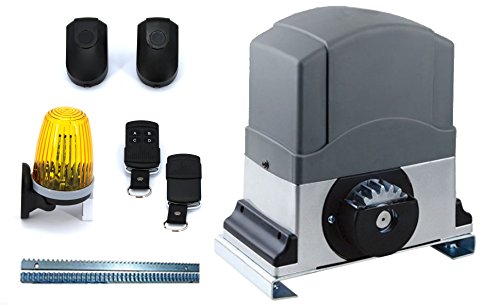 Motore Cancello Scorrevole Kit Automazione Centralina Apricancello Con Led Lampeggiante E Fotocellule (Motore 800 Kg 370W)