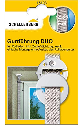 Schellenberg 15103 Duo - Passacintino Circolare Per Tapparelle, Montaggio Su Cassonetto, Con Paraspifferi, Colore: Bianco