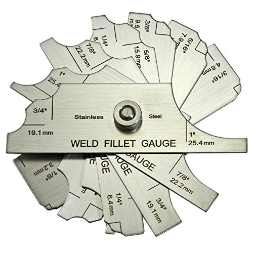 Riverweld 7 Pezzi Filetto Saldatura Set Gage Mg-11 Rl Gage Definive Gambi Di Saldatura Test Di Ispezione Metrica Ulnar E Pollici Che Controllano La Ga